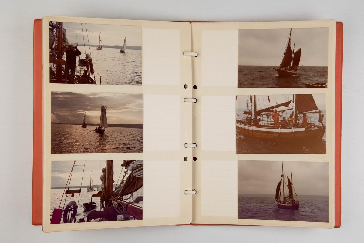Album med fotografier fra reiser med lystbåt og havseiler 'Draug', konstruert av Christian Jensen