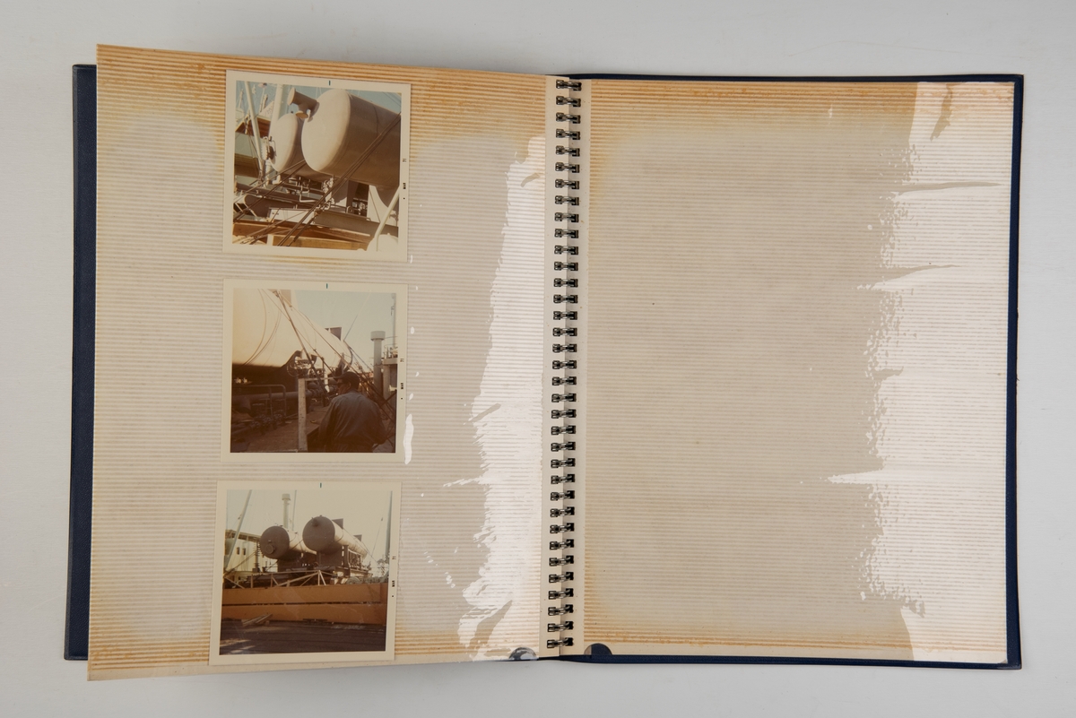 Album med fotografier av lasting og lossing på diverse skip fra Wilh. Wilhelmsen.