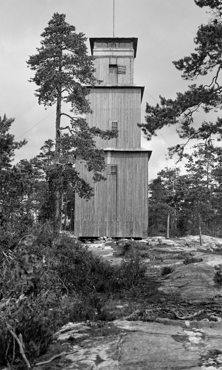 Tårnet på Grønnliåsen skogbrannvakstasjon. 7. 7. 1932.  Denne stasjonen lå 220 meter over havet, sørøst for Ljan.  Anlegget ble bygd av brukseierne M. & H. Ingier, men ombygd i 1932 med midler fra forsikringsselskapet Skogbrand.  Akershus Skogselskap overtok etter hvert driftsansvaret. 

Tårnet er reist som en bordkledd bindingsverkskonstruksjon.  Eksteriørmessig sett framstår den som om den skulle ha tre etasjer, hvorav den nederste er bredest, den øverste smalest.  «Etasjeskillene» (med små utvendige skråtak) sammenfaller antakelig med innvendige reposer for trappene opp til utkikksrommet, som har sammengengende vindusrekker i alle himmelretninger under et lavt pyramidetak med lynavleder.  "Etasjene" med trappeganger har luker som gav lysinnsig.  Tårnet står i et bergområdet med en del furutrær.