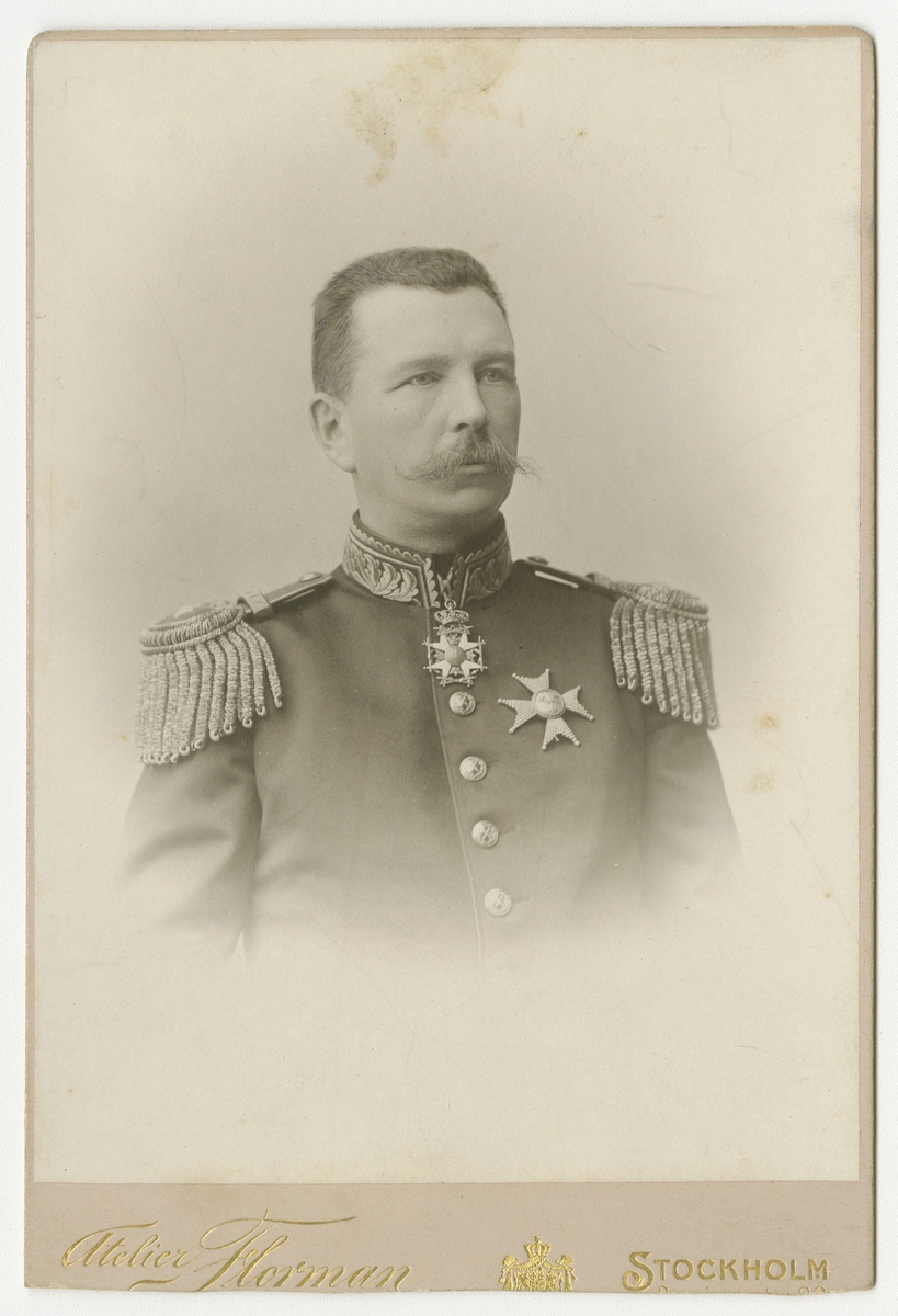 Porträtt av Fredrik Leth, generallöjtnant vid Generalstaben.