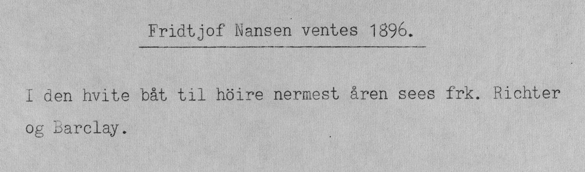 Fridtjof Nansen ventes, 1896.