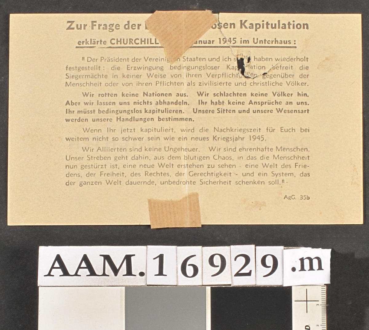 Flyveblad med tysk tekst.