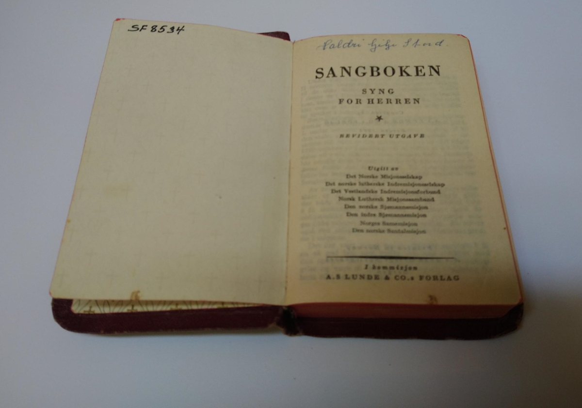 Sangboka, "Syng for Herren" revidert utgåve, utgjeven av Det Norske Misjonsselskap m.f.