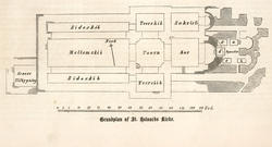 Grundplan af St. Halvards Kirke [xylografi]