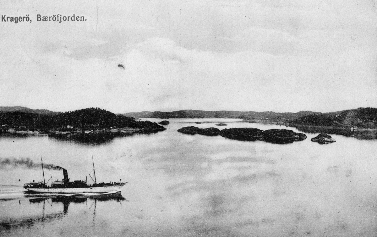 Bærøyfjorden, Kragerø. Kystbåten. 1914