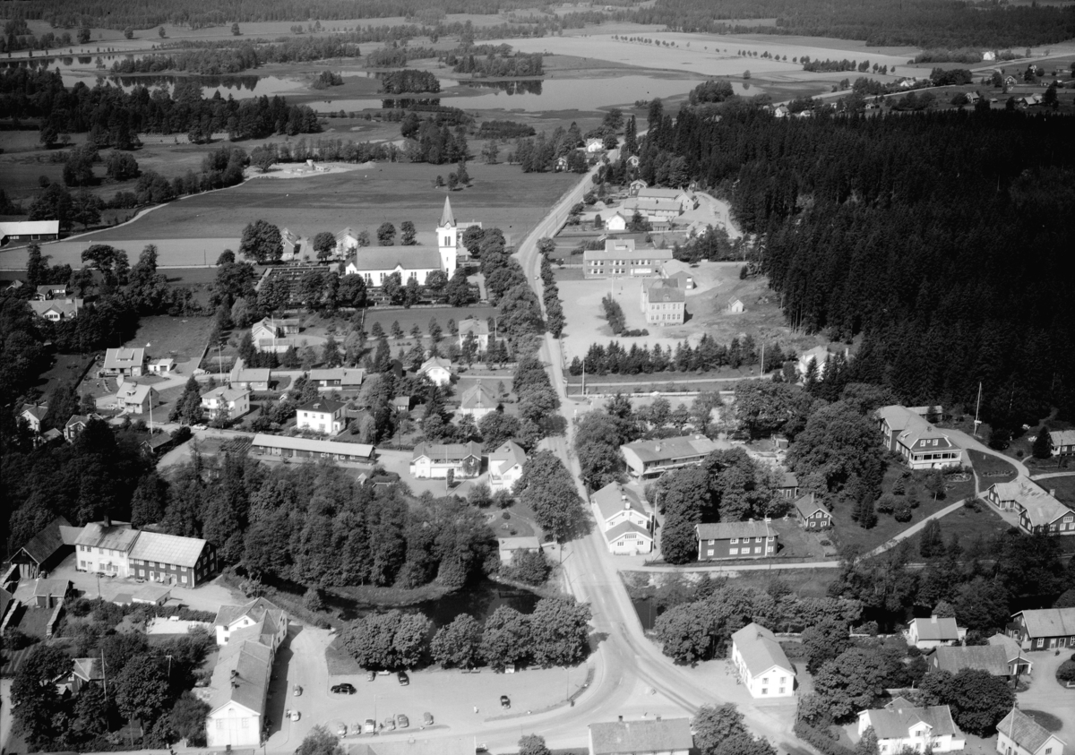 Flygfoto över Vrigstad i Sävsjö kommun, Jönköpings län. Nr: 168/1960