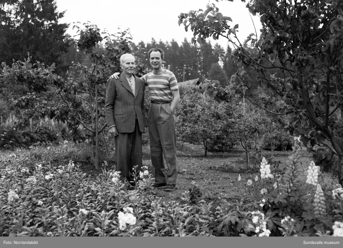 Petter Aron Lindström på besök hemma hos sin far länsträdgårdsmästare Alfred Lindström i Stöde.