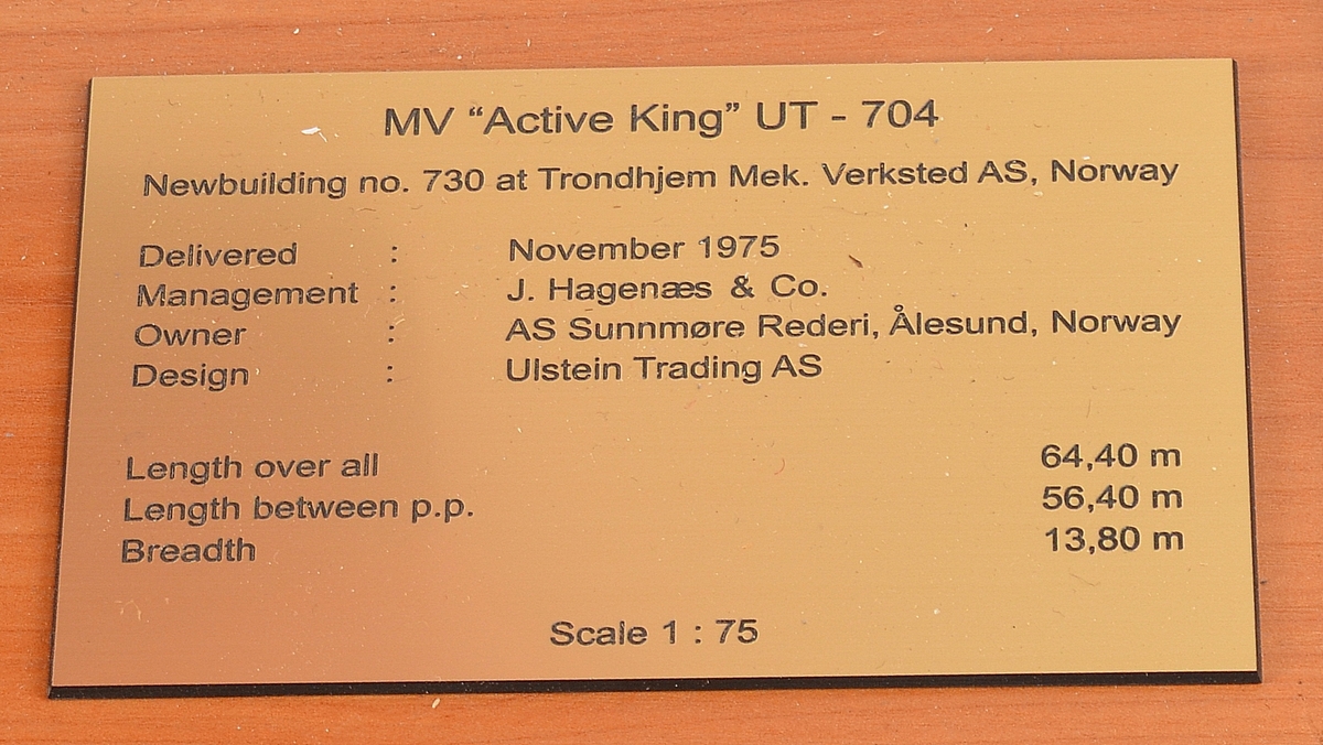 Skipsmodell av MV Active King