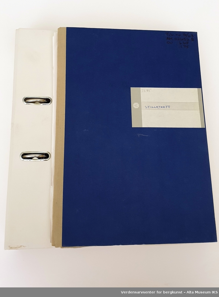 Arkivmateriale fra Stillatreff 1991. Form: Ringperm og protokoll i eske