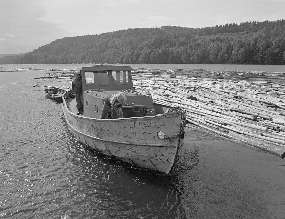 Slepebåten «Vildanden» - også kalt «Anda» eller «Varpen» - i aktivitet ved attholdslensa i Glomma ved Bingen i Sørum i Akershus, der Glomma fellesfløtingsforening stasjonerte dette fartøyet. Vildanden ble bygd ved Glommen Mekaniske Verksted i Fredrikstad i 1928. Skroget er 12 meter langt og 3,4 meter bredt. Opprinnelig hadde denne slepebåten en dieselmotor på 20 hestekrefter. I 1965 fikk den sin tredje motor, som hadde 50 hestekrefter. Fra attholdslensa ved Bingen ble tømmeret sluppet i ei innlenset «renne» ned mot Fetsund, der tømmet lenge ble sortert før det ble «soppet» (buntet) og buksert, enten til lokal industri på Nedre Romerike eller over Øyeren mot Nedre Glomma. De siste åra var det bare øyertømmer. Vildanden ble brukt til å løsne tømmer som satte seg fast i den nevnte renna, og til å hente opp noe av det søkketømmeret som ble liggende ved attholdslensa. Dette tømmeret ble buksert ned til Fetsund. Utenom fløtingssesongen assisterte båten ved reparasjoner av lensekar og brukar. I perioder var Vildanden også utleid til Nedre Romerike vannverk, som brukte den som inspeksjonsbåt om området rundt vanninntaket i Rømua. Dette fotografiet ble tatt i 1985, som var den siste fløtingssesongen i Glomma. Etter dette ble Vildanden avertert til salgs. Det ble Nedre Romerike vannverk som kjøpte den velbrukte slepebåten. De bygde den om til et representasjonsfartøy. Bare skroget ble igjen av det opprinnelige. Det ombygde fartøyet ble gitt som gave til museet ved Fetsund lenser. Det nye eierskapet har i perioder latt Statens naturoppsyn bruke Vildanden som oppsynsbåt.   

Mannskapet på Vildanden den siste fløtingssesongen var Terje Granås, Hans Rambu og Stein Rambu.