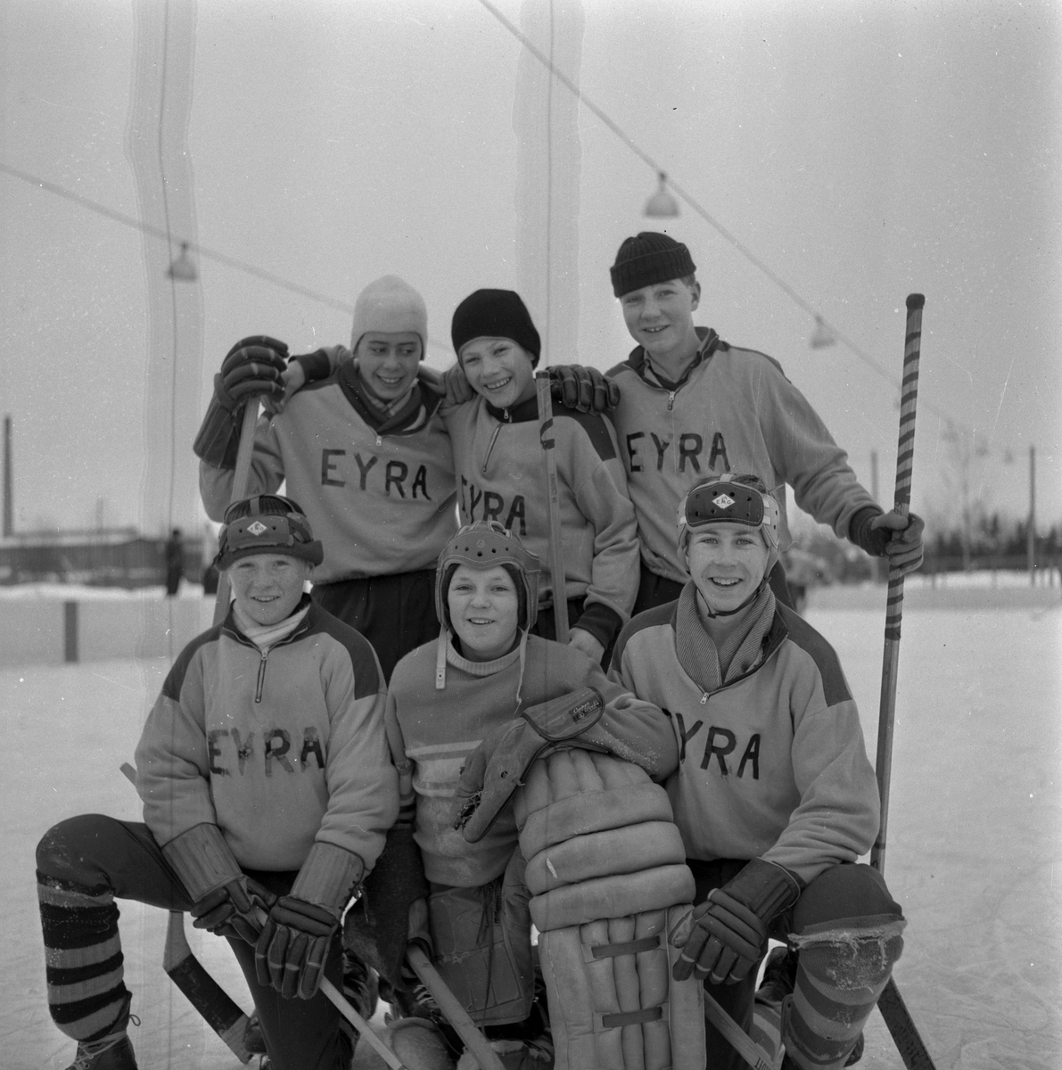 Kvartershockey finallag. 
9 februari 1959.