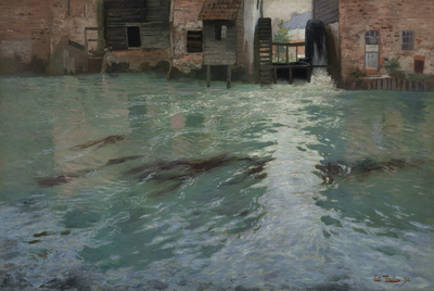 Frits Thaulow, "Bak møllene, Montreuil-sur-Mer", 1892