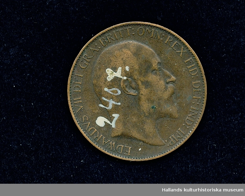 Engelskt mynt. 1/2 Penny, 1906. 