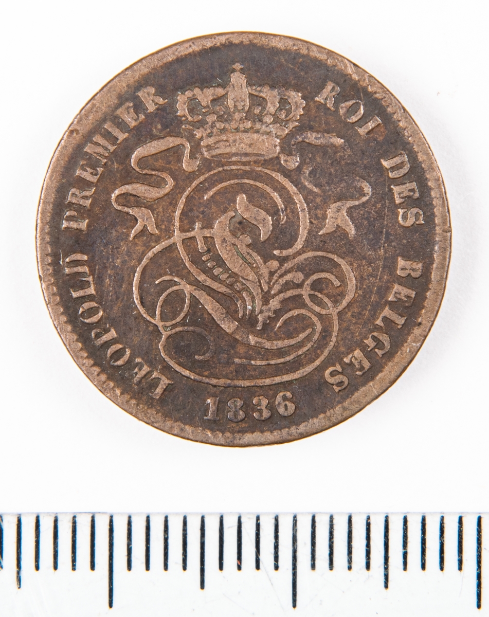 Mynt, Blegien, 1836, 2 Centimes.
