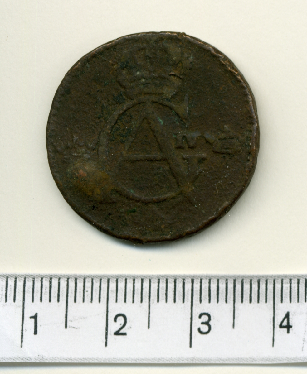 1. 1/4 skilling 1803 Gustaf IV Adolf.

12 mynt, funna vid inventering i Fornsalen 1951.