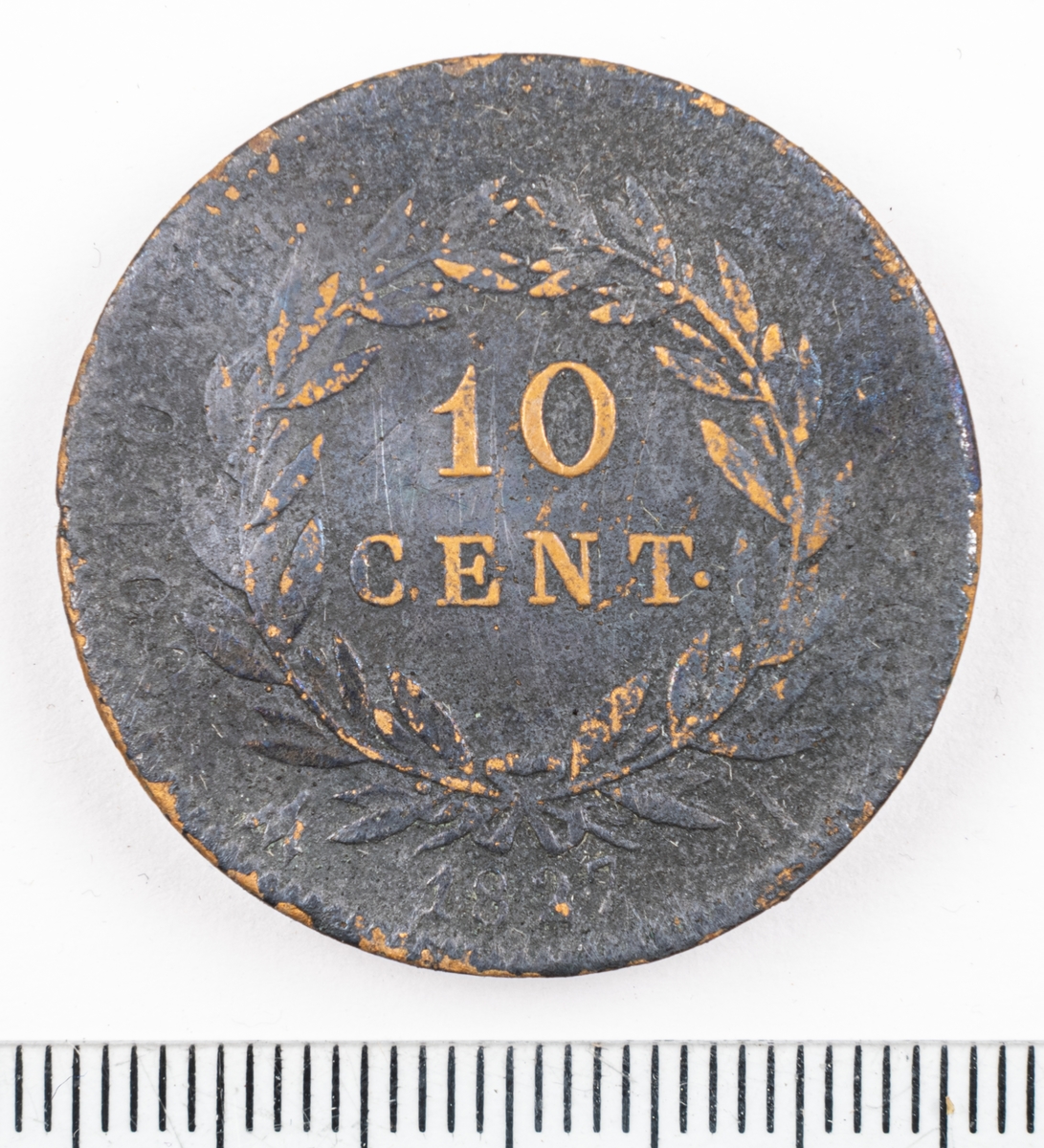 Mynt Franska Kolonier 1827, 10 Centimes.