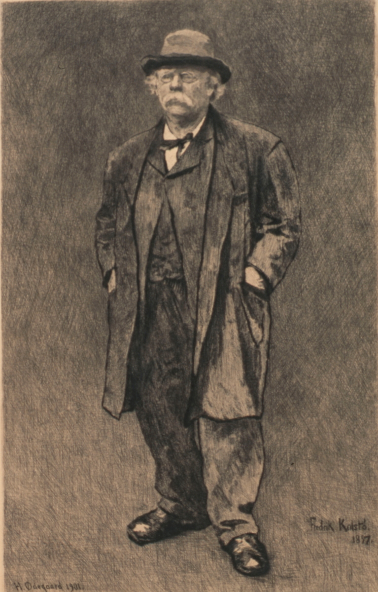 Knud Bergslien - kopi av Fredrik Kolstøs portrett [Radering]