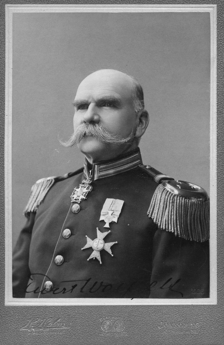 Wolffelt, Otto Ewert Mauritz (f.1849-01-11), Överste, Regementschef 1901-1909
Jönköpings Regemente I 12 Skillingaryd
