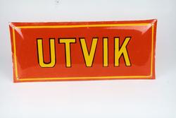 Postmuseet, gjenstander, skilt, stedskilt, stedsnavn, Utvik.