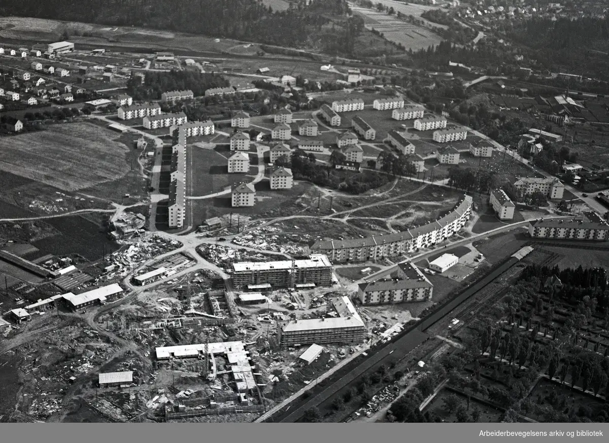 Flyfoto over Teisen,.oktober 1953