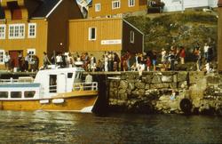 160. Rutebåten ankommer Nordre Bjørnsund 1981.