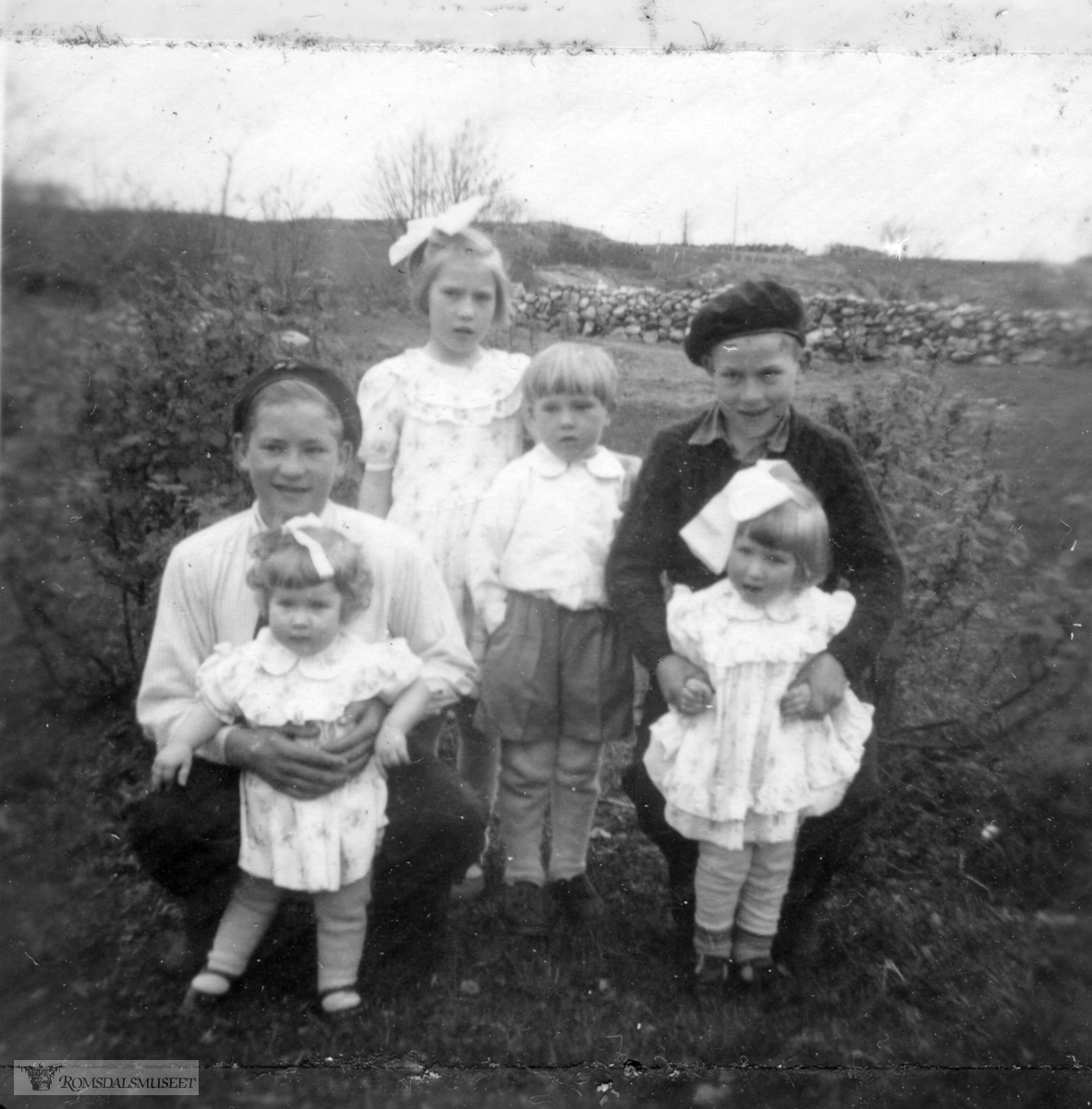 Seks søsken.Etterkommerne til Peder og Klara Magerøy ca 1953