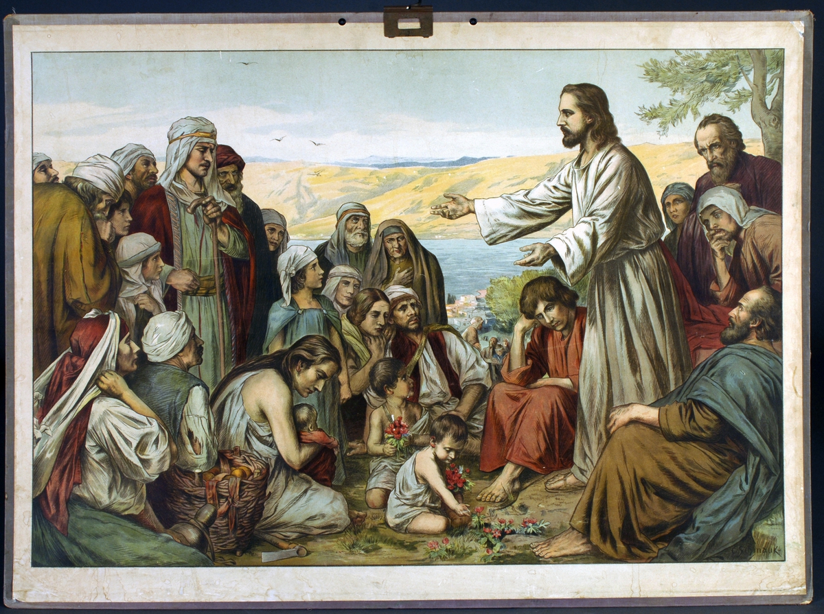 Jesus taler til folket ved Genesaretsjøen.