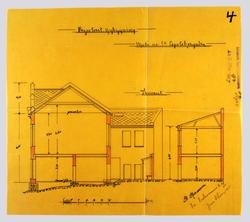 Projecteret Nybygning Matr. no. 14 Apotekergaden [Snitt]