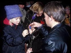 Feiring av fastelavn på Norsk Folkemuseum. Barna lagde faste