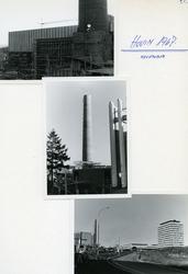 Byggeplass.Konstruksjon av Tiedemanns Tobaksfabrik på Hovin