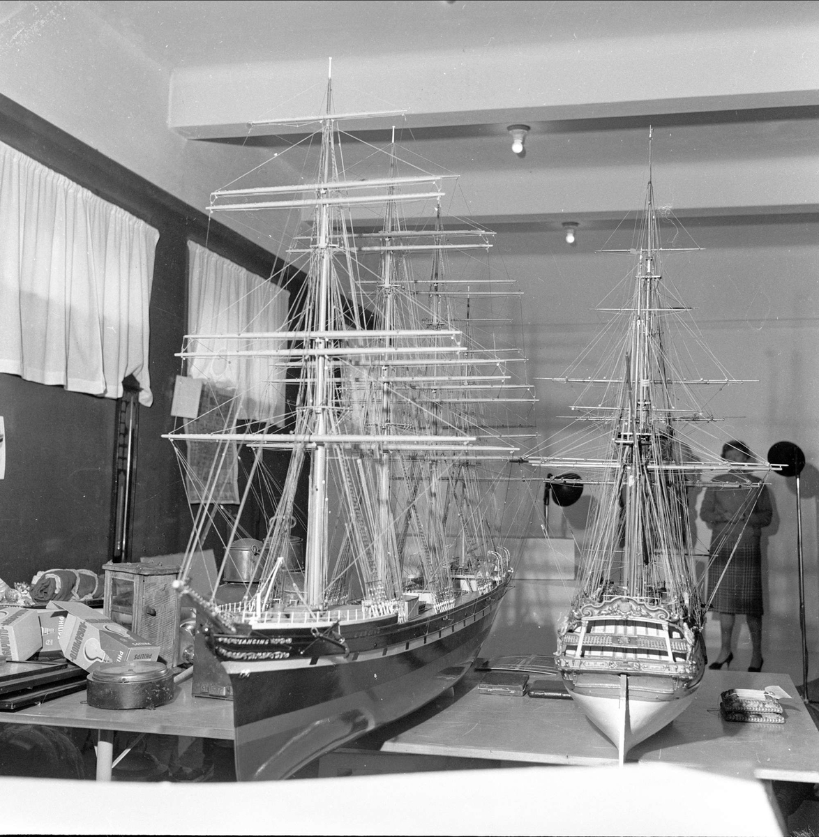 Norsk Sjøfartsmuseum, Bygdøy, Oslo, 30.04.1960, seilskuter, ulike typer.