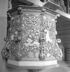 Ål kirke, Ål, 04.06.1959. Prekestol