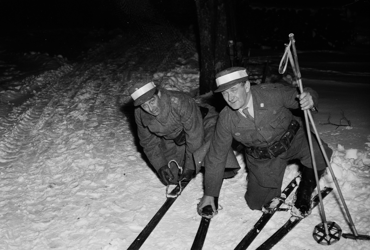 Hemvärnet - övning i Håtuna socken, Uppland 1953