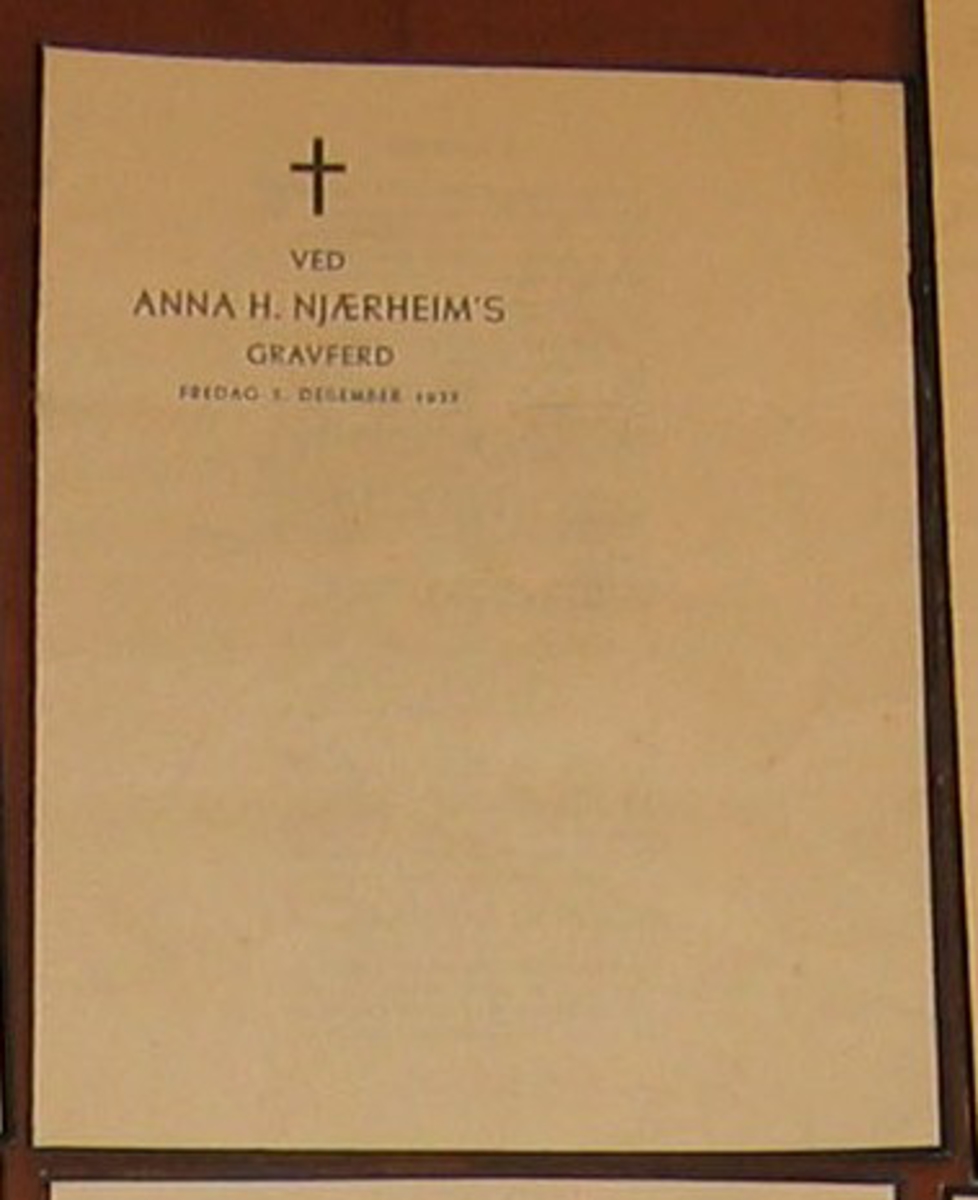 Begravelsessanger, 1937