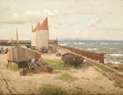 Strandmotiv fra Danmark [Oljemaleri]