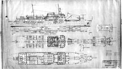 Generalarrangementstegning av B/N 550 Nord-Norge bygget av A