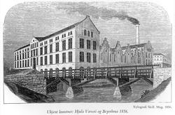 Hjula Væveri og Beyerbrua 1856