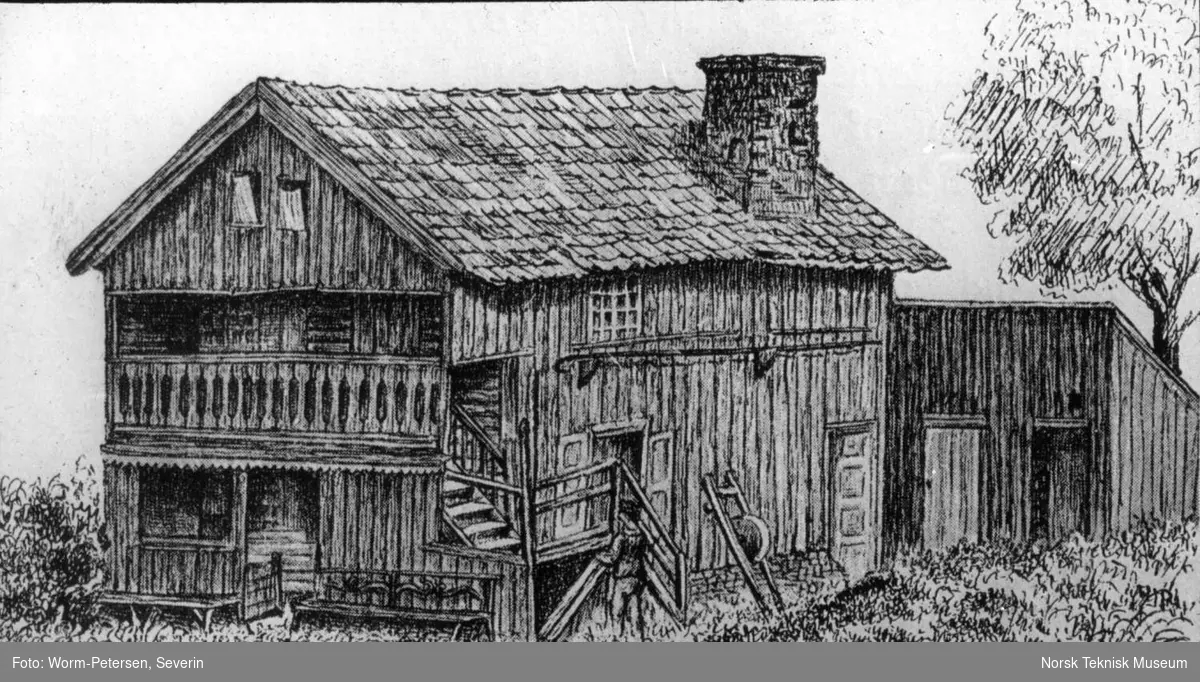 Avfotografert tegning, Bilder fra det gamle Oslo og Kristiania, "Dyvekes" hus, Konowsgt 7