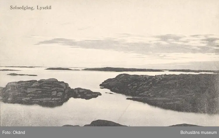 Tryckt text på kortet: "Solnedgång, Lysekil "
"Gerda Ohlsson, Lysekil."