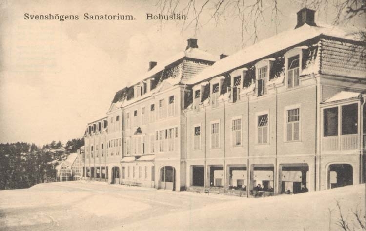"Svenshögens Sanatorium. Bohuslän." tryckt text på kortet.