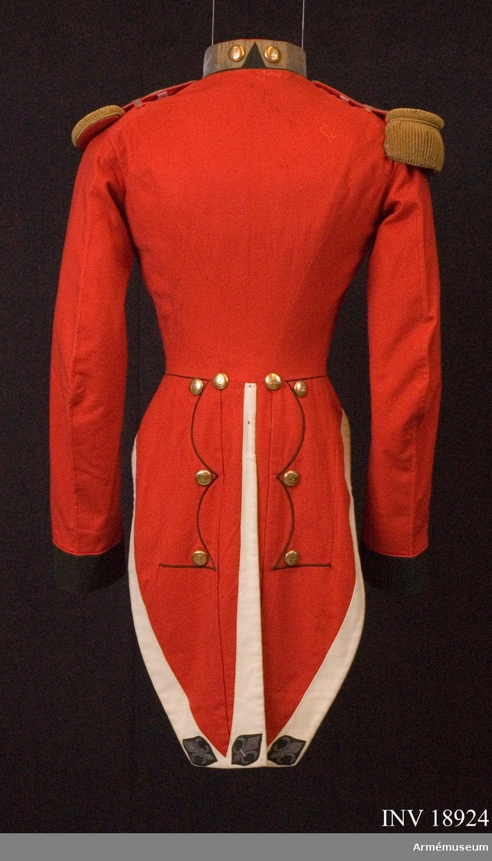 Grupp C I.
Frack tillhörande uniform för löjtnant vid 2:dra regementet av Schweizer Infanteriet, konungariket Neapel och Sicilierna 1850-talet.