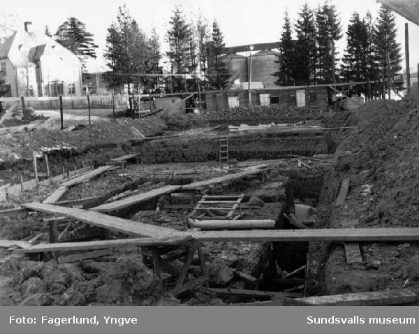 Grundgrävning för ny kontorsbyggnad på Stockviksverken.
