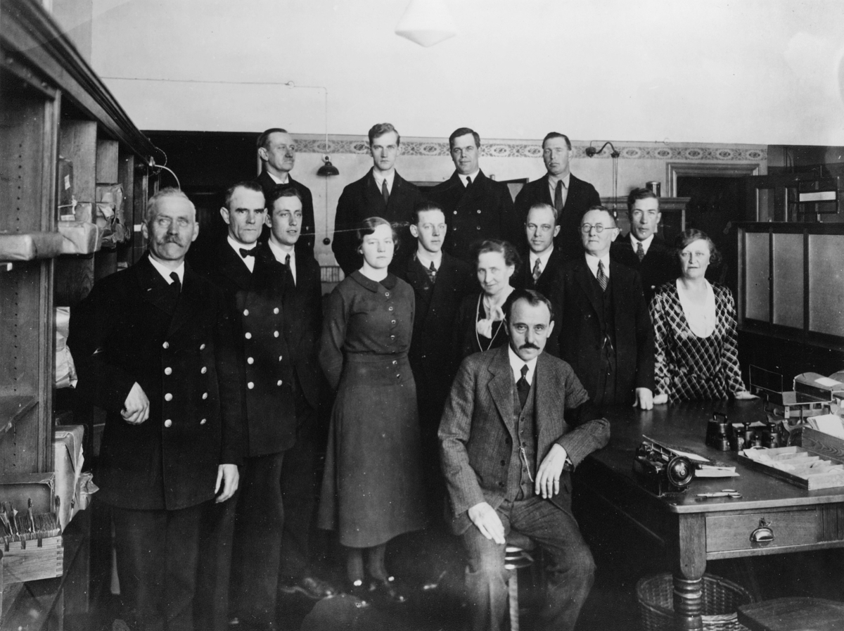Personal på postkontoret Ängelholm, 1934.