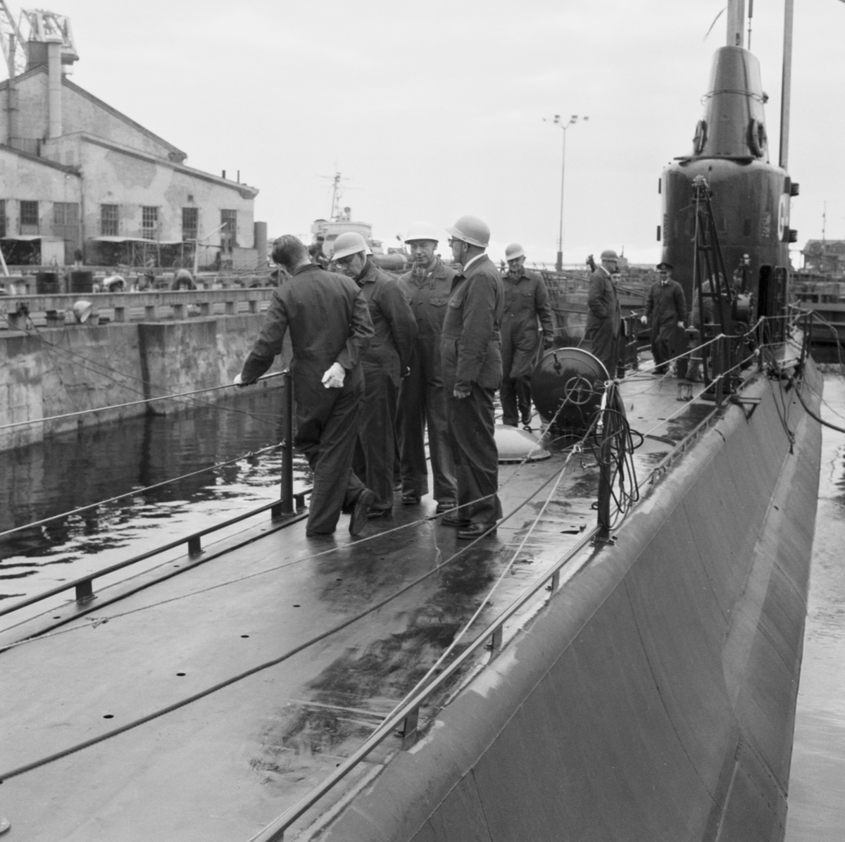Ubåten Gripen besiktning personal från Kockums