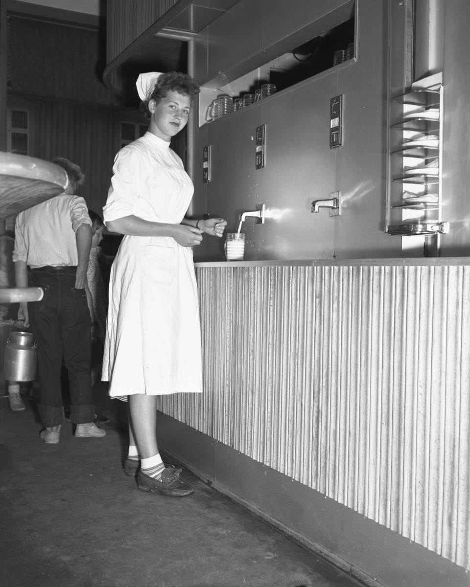Vardens arkiv. "Melkekafeen i Sandefjord. Selv-serveringssystem" 07.07.1953