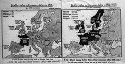 Kart over fødselsrater i Europa i hhv 1913 og 1926