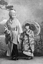 Japansk mor med datter