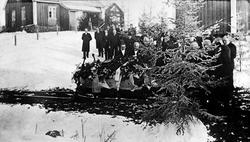 Begravelse på gården Krosby i Rødenes, Marker ca. 1910?. Ing