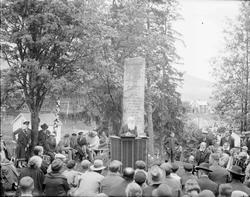 Bautastein over Chr. Bruun ved Vonheim folkehøgskule i Folle
