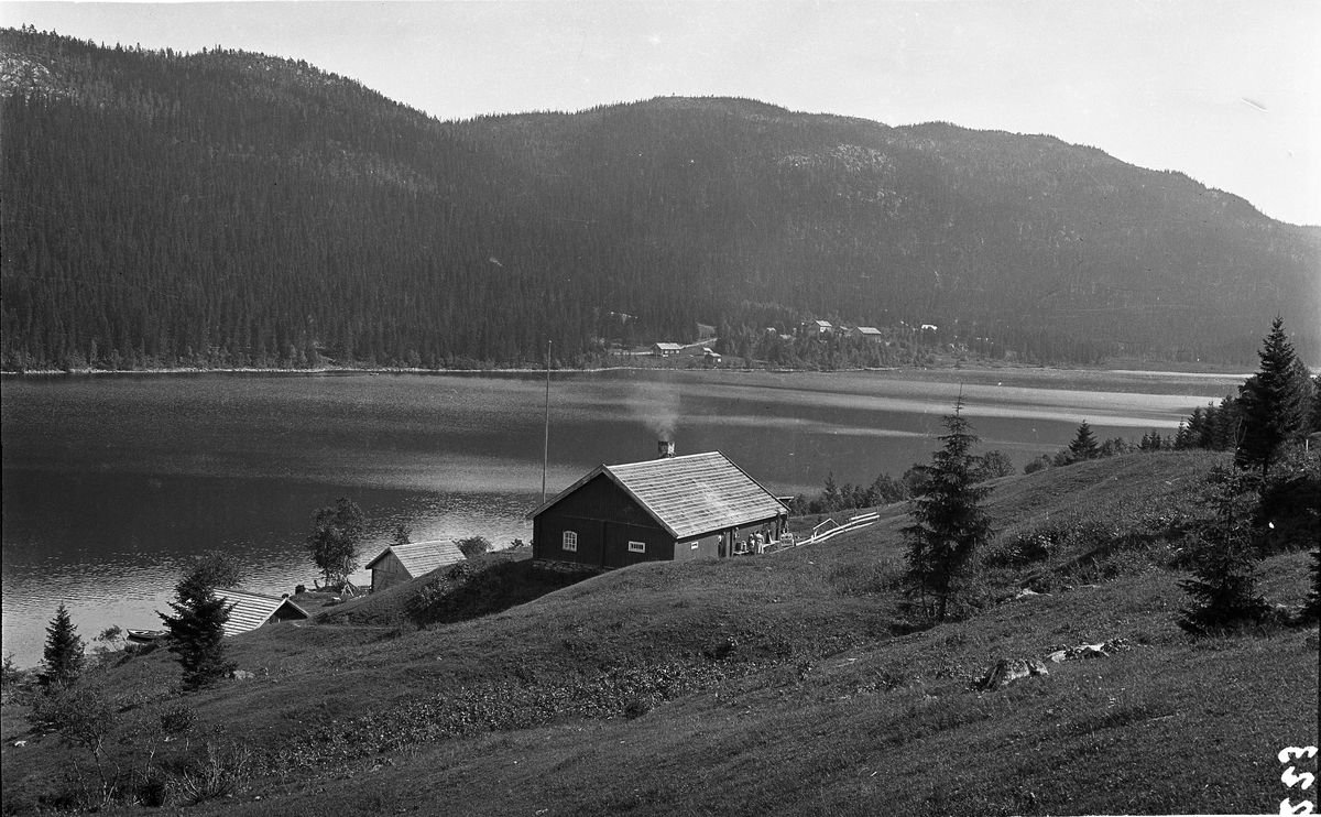 Utsikt mot Skjeppsjøen, Totenåsen. I forgrunnen, Holosætra.
